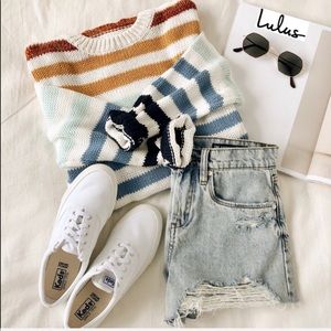 🧡Lulu’s Charli Striped Sweater